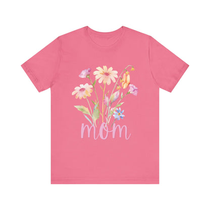 Floral Mom Tee, Perfect Gift for Mothers, Casual Everyday Style, Birthday, Mother's Day, Family Gatherings, Floral Shirt