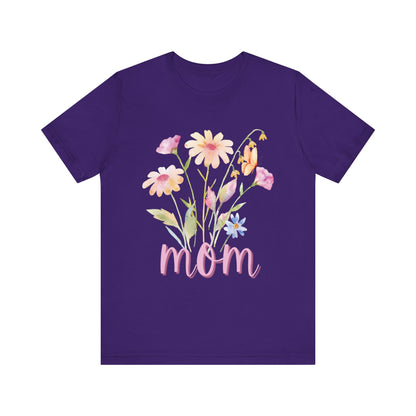 Floral Mom Tee, Perfect Gift for Mothers, Casual Everyday Style, Birthday, Mother's Day, Family Gatherings, Floral Shirt